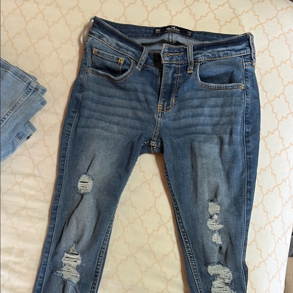 Hollister Blue Skinny Distressed Jeans